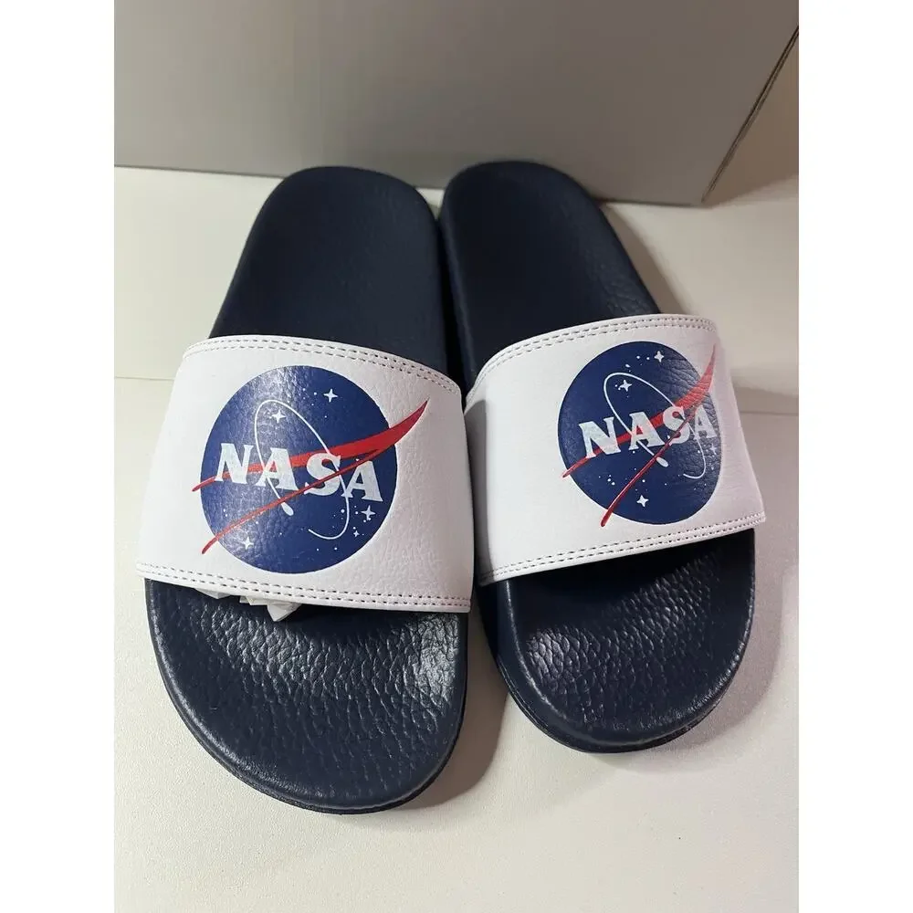 NASA Slide On Flip Flops Kids Boys Size 3M New In Box Space Sandals Slides NWB